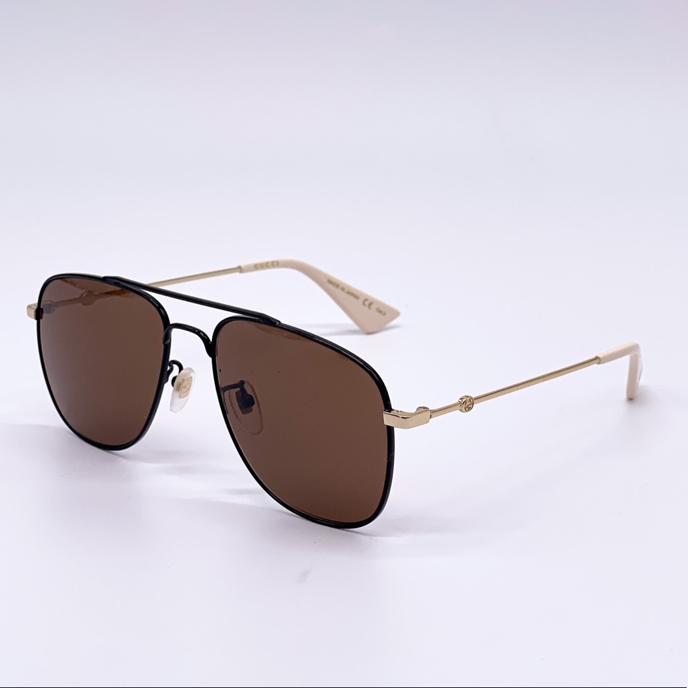 NEW GUCCI GG0514S 002 UNISEX BLAXK BROWN AVIATOR SUNGLASSES GUCCI - Picture 5 of 15